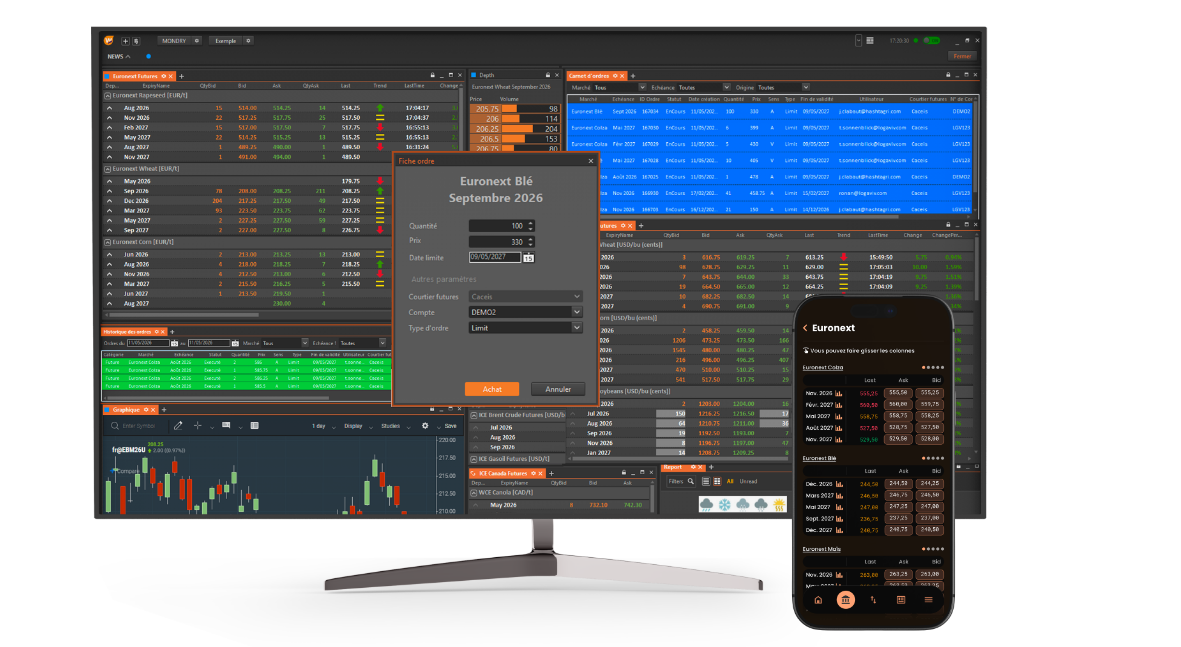 WSD Trade sur écran PC et mobile